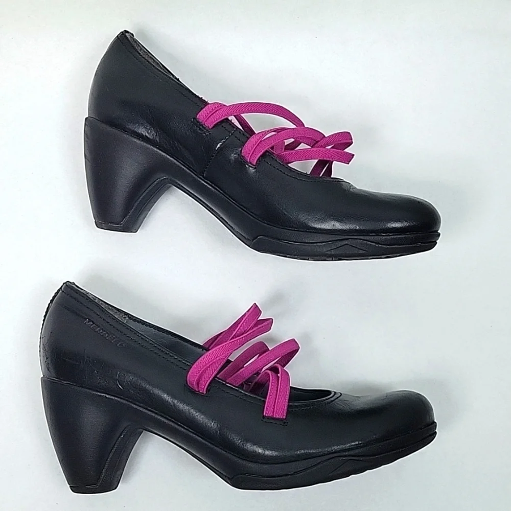 Merrell Cycling Black Evera Cross Strap Heels Size 5